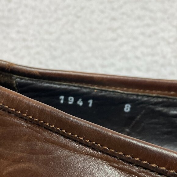 To Boot New York Loafers Shoes Mens 8 Brown Leather Slip On Made In Italy - Picture 11 of 12
